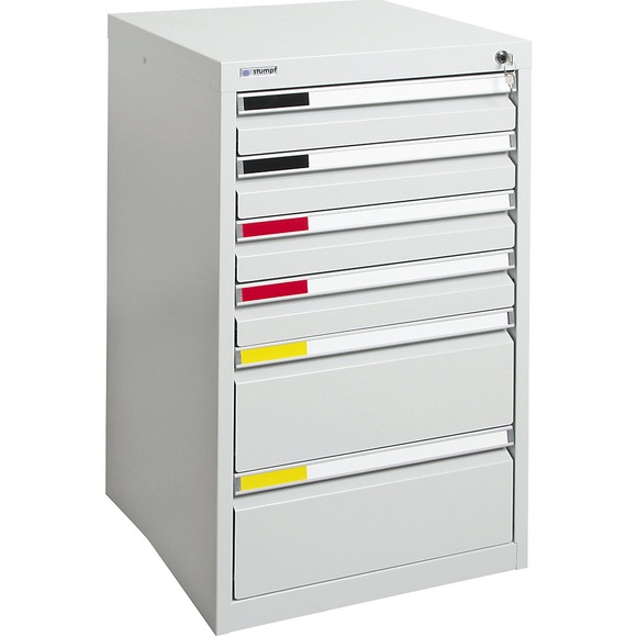 Schubladenschrank Breite 500 mm, 6 Schubladen lichtgrau