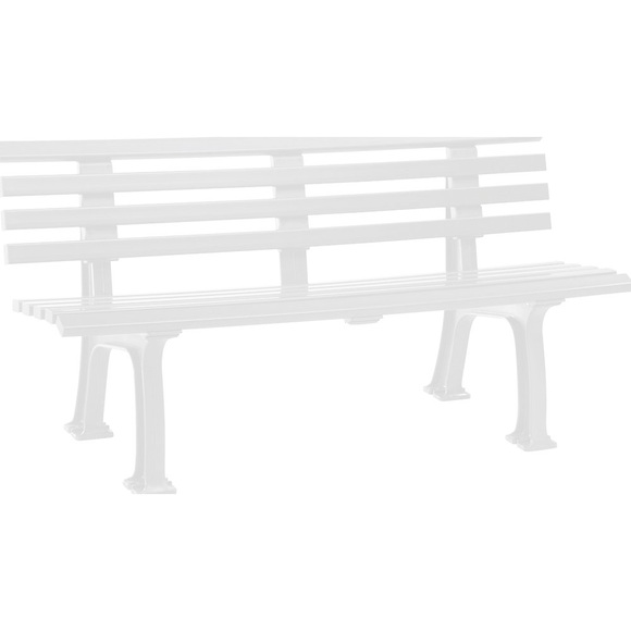 Parkbank aus Kunststoff mit 9 Leisten Breite 1500 mm, weiß