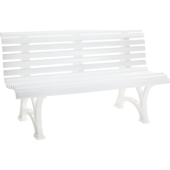 Parkbank aus Kunststoff mit 13 Leisten Breite 1500 mm, weiß