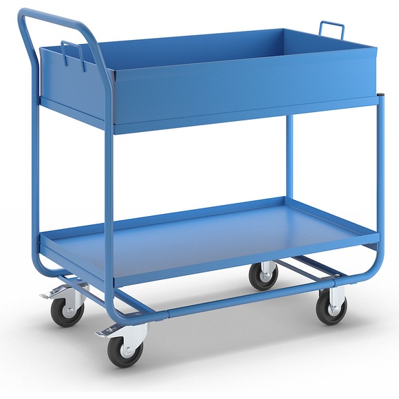 EUROKRAFT ACTIVE GREEN Tischwagen mit Wanne, abnehmbar lichtblau