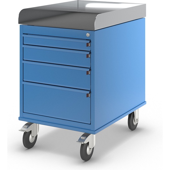 EUROKRAFT Montagehilfswagen, pulverbeschichtet mit Schubladenschrank LxBxH 765 x 570 x 830 mm
