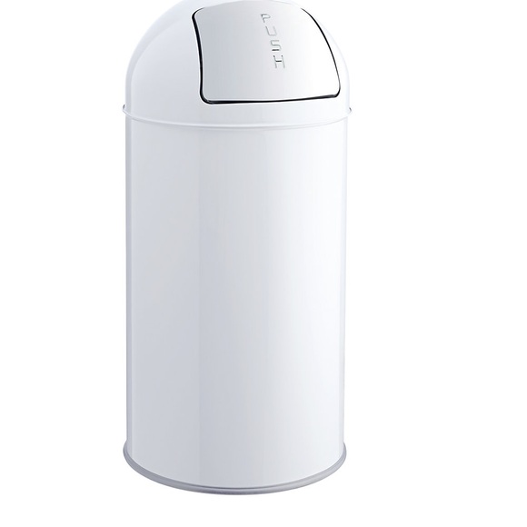 helit Push-Abfallbehälter Volumen 50 l, HxØ 745 x 360 mm weiß