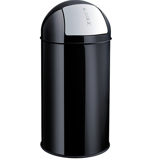 helit Push-Abfallbehälter Volumen 30 l, HxØ 650 x 300 mm schwarz