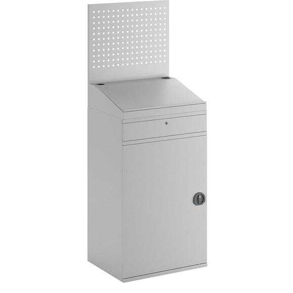EUROKRAFT Computer-Arbeitsstation, Stahlblech HxB 1770 x 650 mm, ohne Monitorgehäuse Türfarbe Lichtgrau