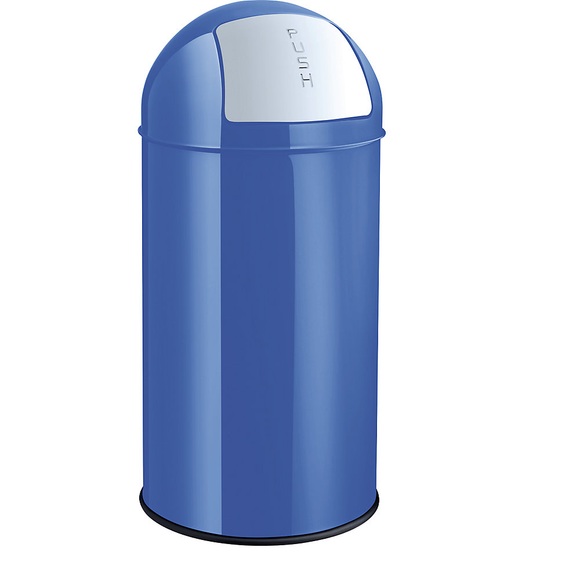 helit Push-Abfallbehälter Volumen 50 l, HxØ 745 x 360 mm blau