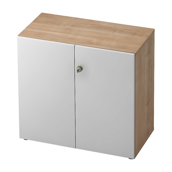 eurokraft pro ANNY - Aktenschrank, Flügeltüren, 1 Fachboden, Dekor Nussbaum / alusilber