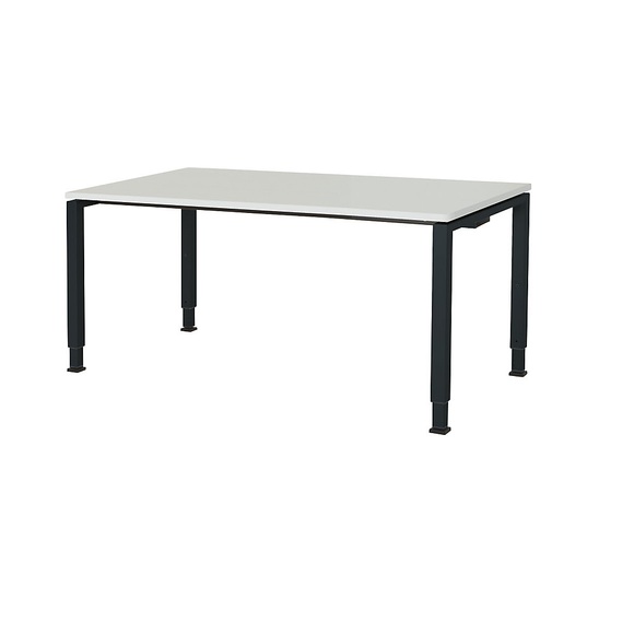 mauser Rechtecktisch, Fußform Quadratrohr HxBxT 650 - 850 x 1600 x 800 mm, Platte melaminharzbeschichtet Platte lichtgrau, Gestell anthrazitgrau