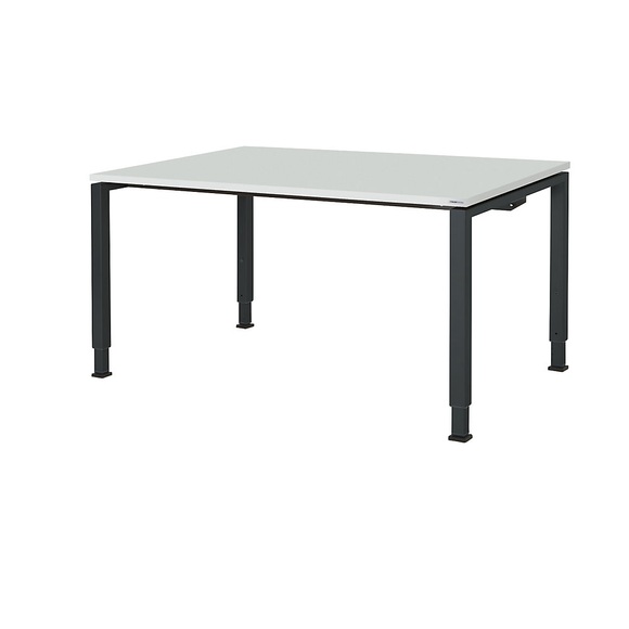 mauser Rechtecktisch, Fußform Quadratrohr HxBxT 650 - 850 x 1600 x 900 mm, Platte melaminharzbeschichtet Platte lichtgrau, Gestell anthrazitgrau