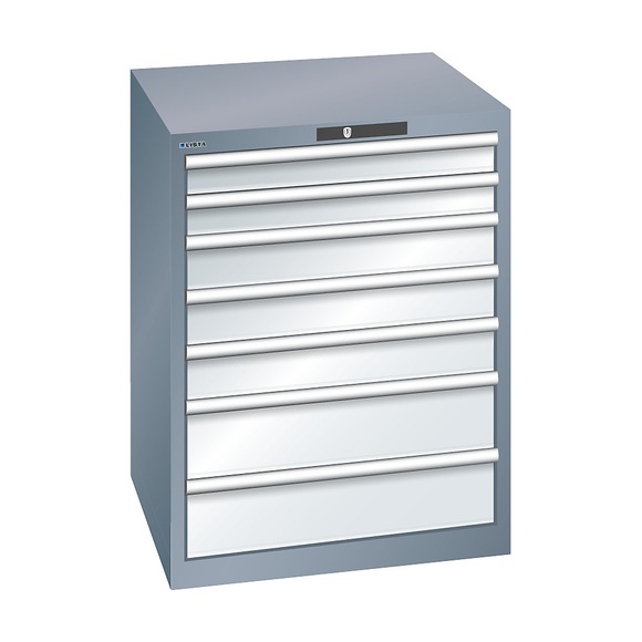 Lista Schubladenschrank, 7 Schubladen BxTxH 717 x 725 x 850 mm, Tragkraft 75 kg grau metallic / lichtgrau