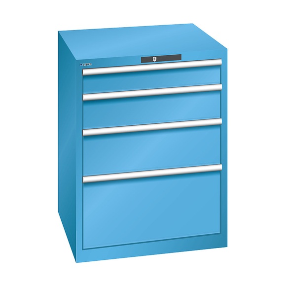 Lista Schubladenschrank, 4 Schubladen BxTxH 717 x 725 x 850 mm lichtblau, Schubladentragkraft 75 kg
