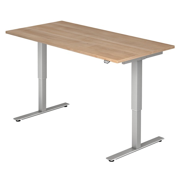 UPLINER - Schreibtisch, elektrisch höhenverstellbar BxT 1600 x 800 mm Dekor Nussbaum