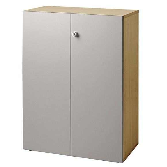 office akktiv ANNY - Aktenschrank Flügeltüren, 2 Fachböden Nussbaum-Dekor / alusilber