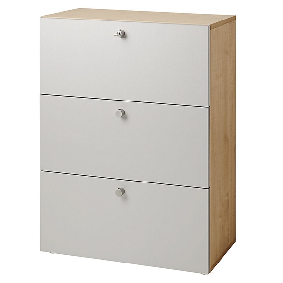 eurokraft pro ANNY - Hängeregistraturschrank, HxBxT 1100 x 800 x 420 mm, Nussbaum-Dekor / alusilber