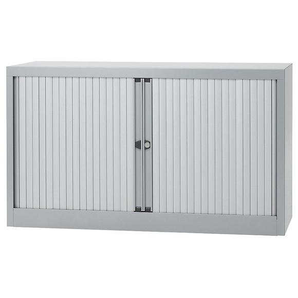 BISLEY Euro-Rollladenschrank Breite 1200 mm, 1 Fachboden lichtgrau