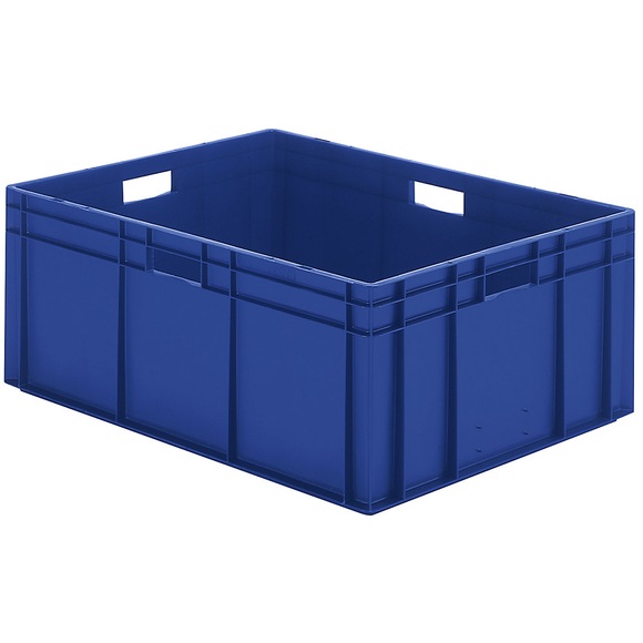 Euro-Format-Stapelbehälter, Wände und Boden geschlossen LxBxH 800 x 600 x 320 mm blau, VE 2 Stk