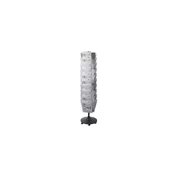 helit Bodenständer, drehbar und fahrbar 30 Fächer für Format DIN A4 HxBxT 1773 x 440 x 440 mm