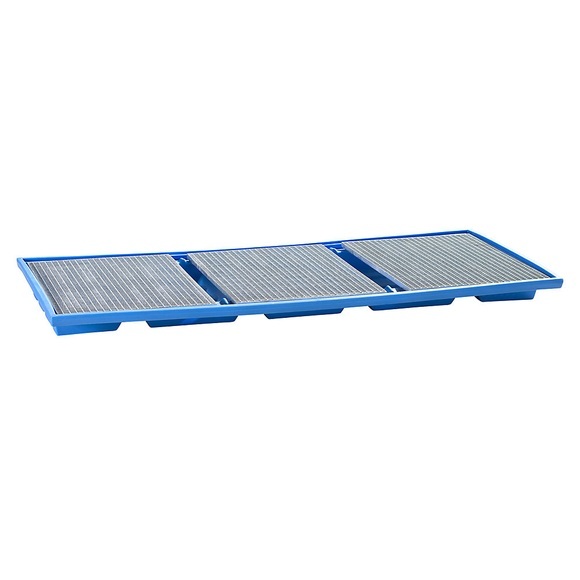 Regalwanne aus Polyethylen Einhängewanne LxH 2680 x 180 mm, Stahlgitterrost