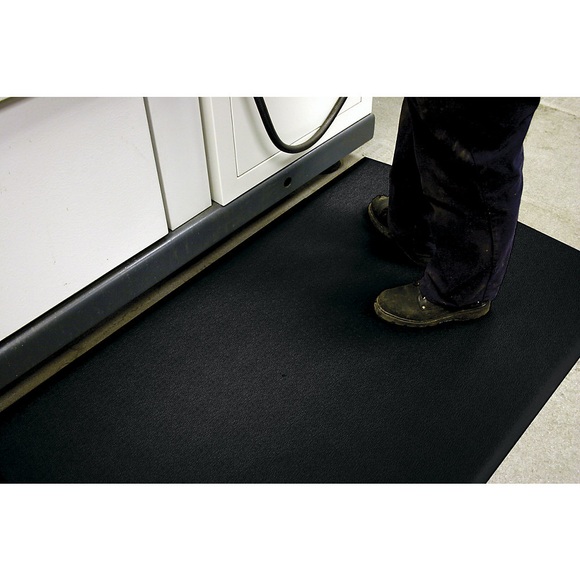 Anti-Ermüdungsmatte PVC mit Hammerschlagoptik, Höhe 9 mm 900 x 18300 mm, schwarz