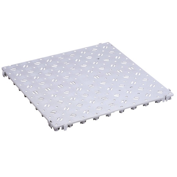 Kunststoff-Bodenrost, Polyethylen 500 x 500 mm, stabil, VE 20 Stk lichtgrau