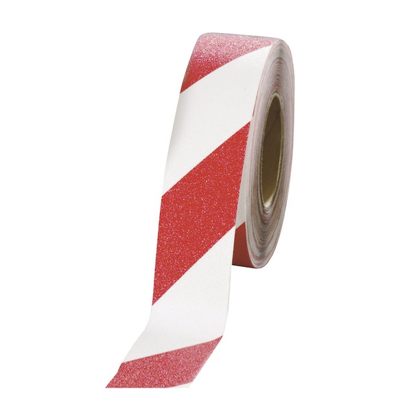 Antirutsch-Band, selbstklebend Breite 50 mm rot/weiß, Rolle, ab 1 Stk