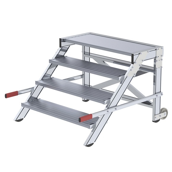 Treppenpodest Stufenbreite 1000 mm, Tragfähigkeit 200 kg 4 Stufen