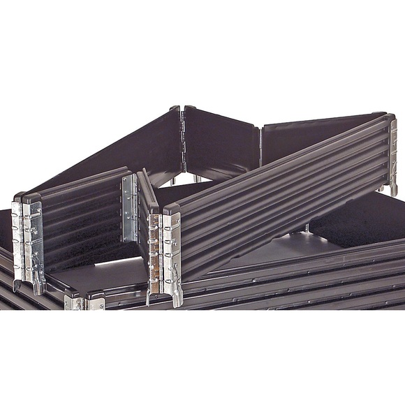Kunststoffaufsatzrahmen, VE 2 Stk für Euro-Palette 1200 x 800 mm klappbar, mit 6 Scharnieren