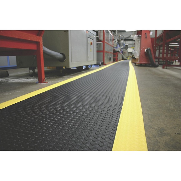 Anti-Ermüdungsmatte Breite 900 mm schwarz / gelb, pro lfd. m