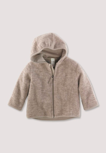 Baby Wollfleece Jacke aus Bio-Merinowolle - grau Grösse74/80