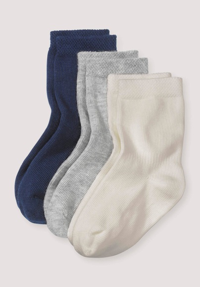 Baby Baumwollsocke im 3er Pack - blau Grösse23-26