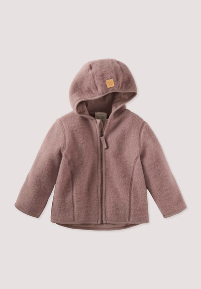Baby Wollfleece Jacke aus Bio-Merinowolle - lila Grösse62/68