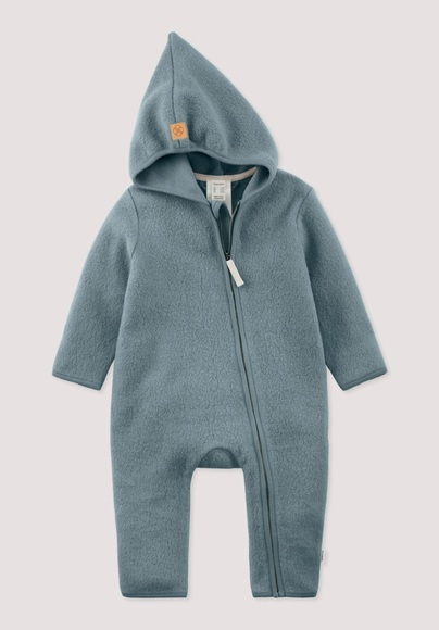 hessnatur Baby Fleece Overall aus Bio-Baumwolle - blau Grösse98