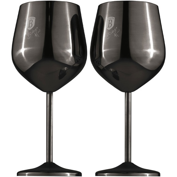 Berlinger - Edelstahl Weingläser 2 Stück Matte Black Collection, One Size