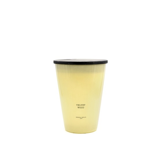 Cereria Molla - XXL Kerze im Glas mit Pflanzlichem Wachs & 4 Dochten 3kg - Velvet Wood