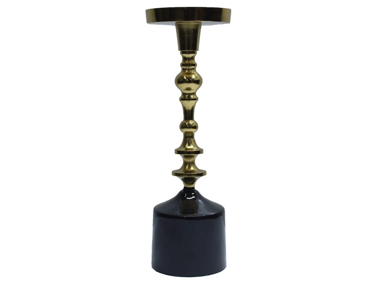 Metall Schwarz Gold H: 34 cm