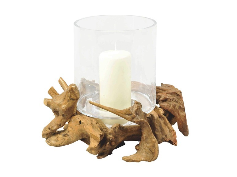 Boutique Windlicht Holz d: 28 cm