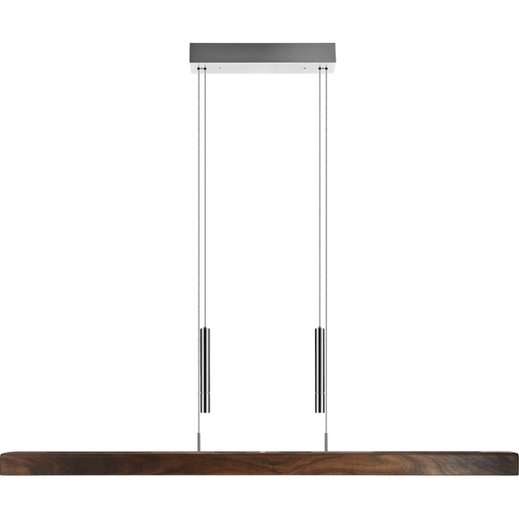 HerzBlut Leonora LED-Hängeleuchte Nussbaum 160cm