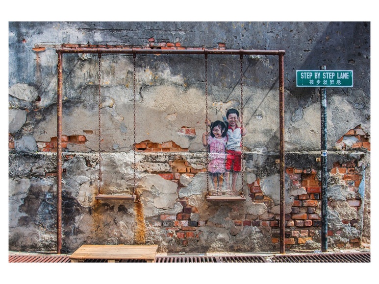 Street Art mit Schaukel