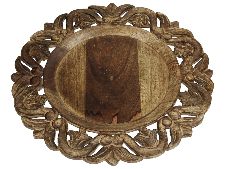 Tablett Ornament Mangoholz H: 3 cm