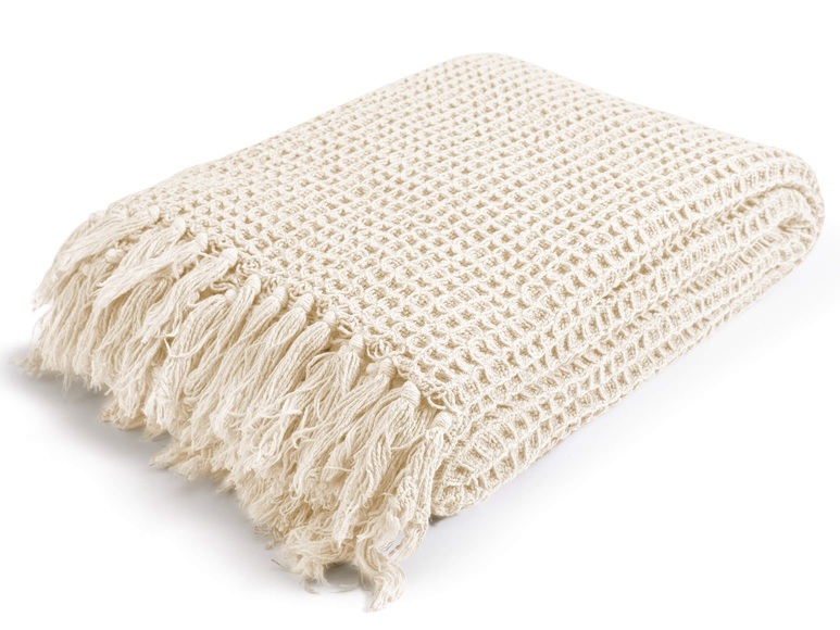 Plaid Waffle Elfenbein 130x170 cm