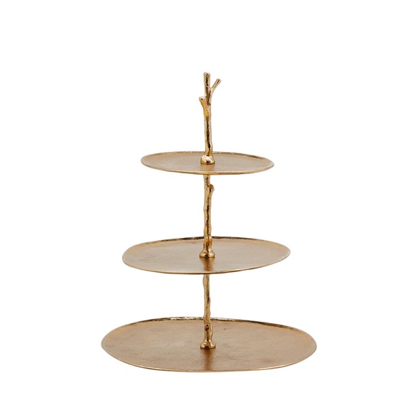 Aluminium 3 Teller Gold H: 47 cm