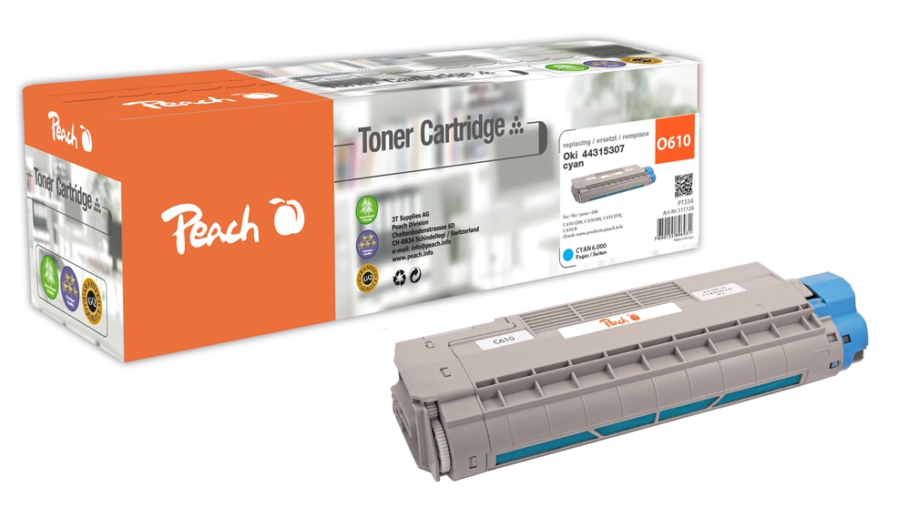 Peach Tonermodul cyan kompatibel zu OKI 44315307