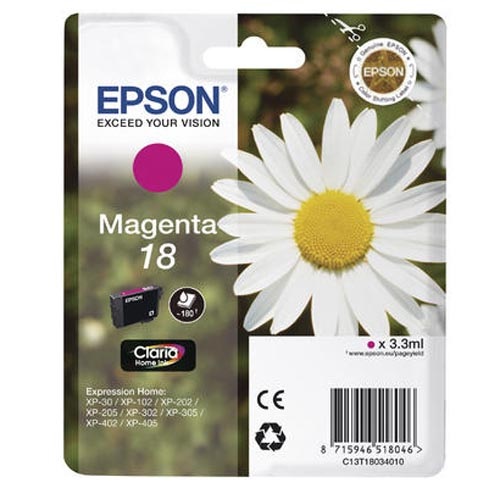 Original Tintenpatrone magenta Epson No. 18 m, T18034