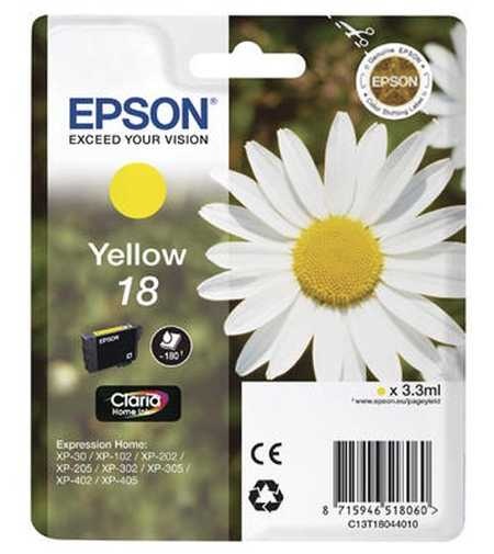 Original Tintenpatrone gelb Epson No. 18 y, T18044