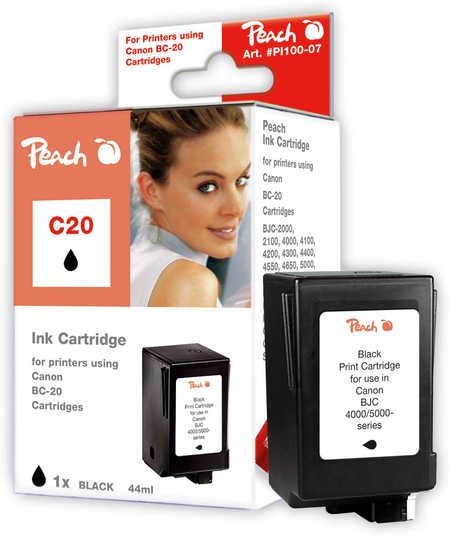 Peach Druckkopf schwarz kompatibel zu Canon, Apple BCI-20 bk