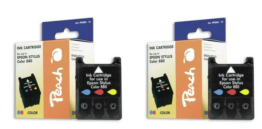 Peach Doppelpack Tintenpatronen color kompatibel zu Epson T020
