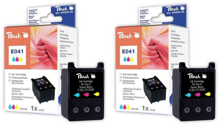 Peach Doppelpack Tintenpatronen color kompatibel zu Epson T041020