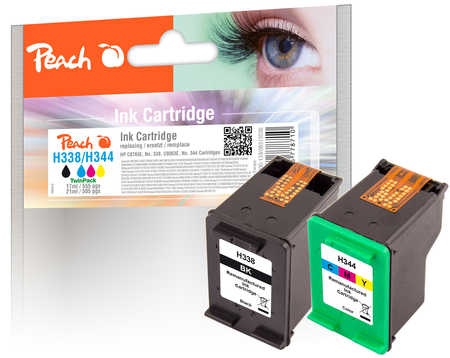 Peach Spar Pack Druckköpfe kompatibel zu HP No. 338, C8765E, No. 344, C9363E