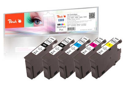 Peach E895XL 5 Druckerpatronen (2*bk, c/m/y) ersetzt Epson T0895XL, C13T08954011 für z.B. Epson Stylus SX 400, Epson Stylus Office BX 300 F