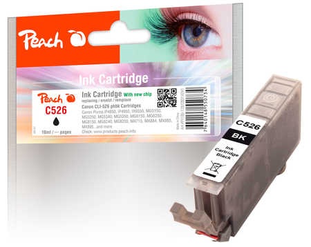 Peach XL-Tintenpatrone foto schwarz kompatibel zu Canon CLI-526, CLI-526 bk