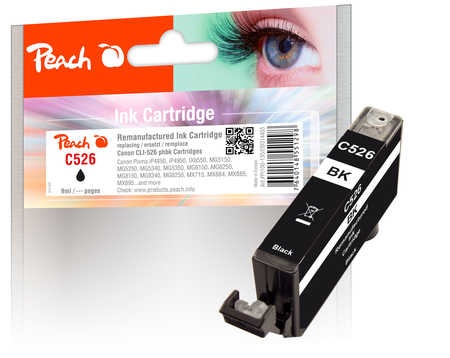 Peach Tintenpatrone foto schwarz kompatibel zu Canon CLI-526bk